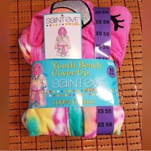 Saint Eve swim beach cover-up 5/6 youth girls nwt towel robe nwt flaming…